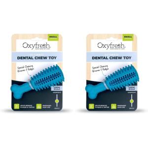 imageOxyfresh Dog Dental Chew Toy  Best Durable Rubber Dog Toy ampamp Puppy Teething Toy  Helps Remove Plaque Cleans Teeth ampamp Freshens Breath Without Brushing SmallSmall Pack of 2