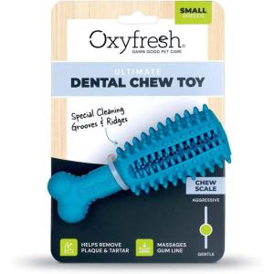 imageOxyfresh Dog Dental Chew Toy  Best Durable Rubber Dog Toy ampamp Puppy Teething Toy  Helps Remove Plaque Cleans Teeth ampamp Freshens Breath Without Brushing SmallSmall