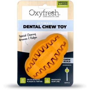 imageOxyfresh Dog Dental Chew Toy  Best Durable Rubber Dog Toy ampamp Puppy Teething Toy  Helps Remove Plaque Cleans Teeth ampamp Freshens Breath Without Brushing SmallLarge