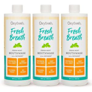 imageOxyfresh Fresh Breath Fresh Mint Mouthwash  Dentist Recommended for LongLasting Fresher Breath ampamp Healthy Gums  Alcohol ampamp Fluoride Free 316 oz Bottles1 Count Pack of 3