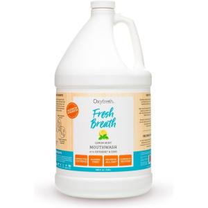 imageOxyfresh Premium Lemon Mint Fresh Breath Mouthwash  Oral Rinse for Bad Breath  SLS ampamp Fluoride Free Mouthrinse  Alcohol Free Gentle Non Burning Mouthwash with Xylitol ampamp Essential Oils 3 Pack 16 ozPro Size Gallon 128 Ounce