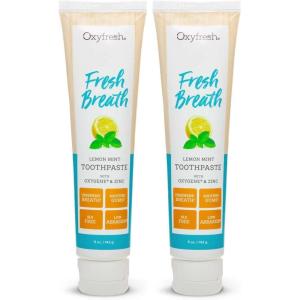 imageOxyfresh Premium Maximum Fresh Breath Lemon Mint Toothpaste  Clean Teeth ampamp Fresh Breath  Natural Essential Oils ampamp Natural Xylitol to Help Fight Tartar  SLS ampamp Fluoride Free 35oz5 Ounce Pack of 2