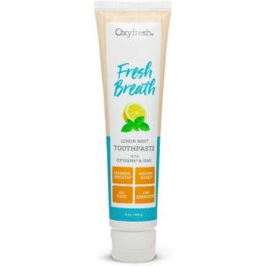 imageOxyfresh Premium Maximum Fresh Breath Lemon Mint Toothpaste  Clean Teeth ampamp Fresh Breath  Natural Essential Oils ampamp Natural Xylitol to Help Fight Tartar  SLS ampamp Fluoride Free 35oz5 Ounce Pack of 1