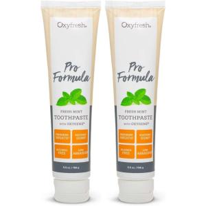 imageOxyfresh Pro Formula Fresh Mint Toothpaste  Gentle Low Abrasion  Cosmetic Fluoride Free Formula  Great for Sensitive Teeth and Gums with Natural Essential Oils 55 oz 3 Pack55 Ounce Pack of 2